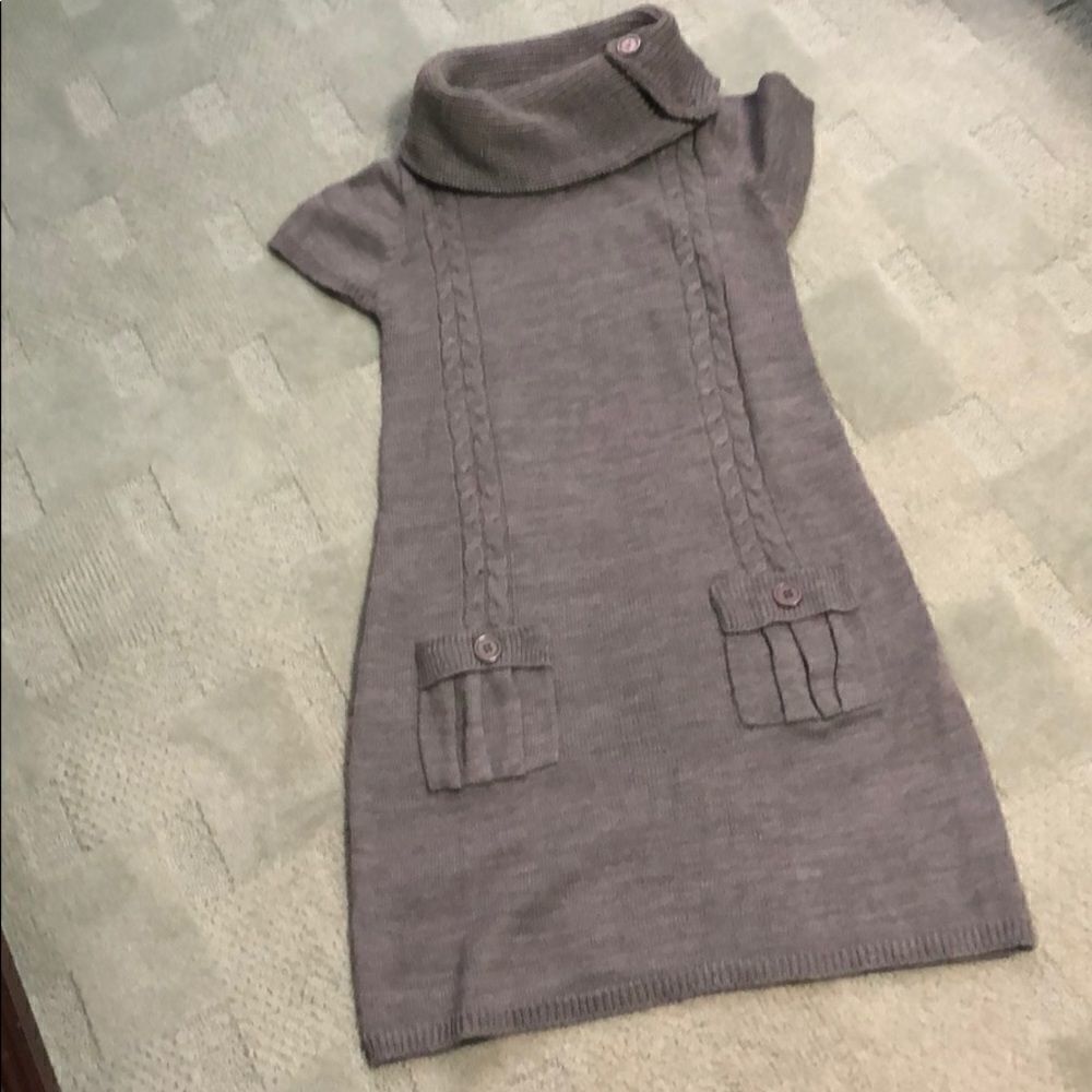 Knit Turtleneck Mini Dress  